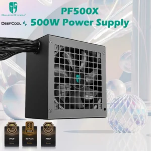 DeepCool Gamer Storm PF500X 500W Power Supply With Triple Bronze Certifications, Premium Japanese Capacitors, 8 Protections, 120mm HYB Fan, Sleeved Cables