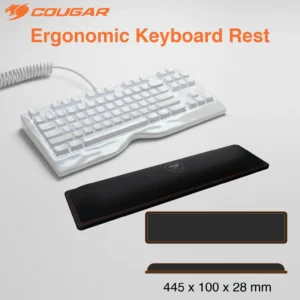 COUGAR FORT X Ergonomic Keyboard Wrist Rest – Premium Memory Foam Cushion , Anti-Slip Wave Rubber Base , 445mm Extended Comfort Design for Gamers & Professionals
