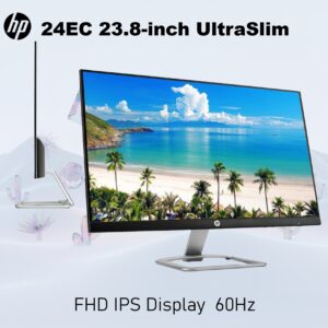 HP 24ec 23.8″ FHD IPS 60Hz 6ms Monitor – 1920×1080 FHD Display @ 60 Hz – In-Plane Switching (IPS) Technology – 250 cd/m2 Brightness – 6 ms response time – 1 x VGA & 1 x HDMI Port