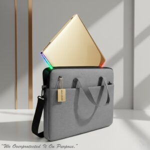 Multipurpose Laptop Shoulder Bag For 13/14/15 Inch Notebooks With Shockproof Protection, Waterproof Oxford Fabric, Plush Lining, Removable Strap, And Luggage Strap | GREY