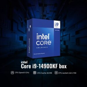 Intel Core i9-14900KF New Gaming Desktop Processor – Core i9 14th Gen 24-Core (8 P-cores + 16 E-cores)) LGA 1700 125W – Up to 6.0 GHz – Unlocked – Boxed CPU | 1 YEAR WARRANTY