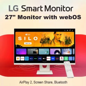 LG  27-Inch Smart FHD IPS Computer Monitor With webOS 23 , 100Hz, Built-in Speaker, sRGB 99%, Airplay, Bluetooth, Screen Share, AirPlay 2, Bluetooth, Remote Control | WHITE ~ 27U511SA-W
