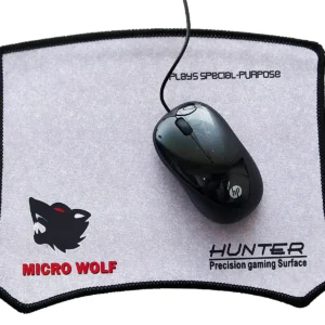 Hunter Precision Gaming Surface Micro Wolf Gaming Mouse Pad for Desktops, Laptops, Gaming ; 300 x 250 x 1.5 mm | GREY