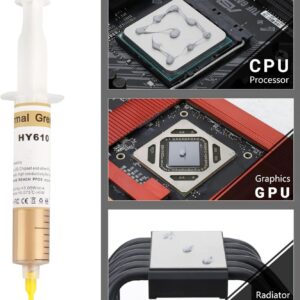 HALNZIYE HY610 Gold Thermal Grease 25g Large Syringe – 3.05W/m-K Conductivity, Low Impedance, -20~180°C Operation, CPU/GPU Cooling Paste for DIY PC Builders & High-Thermal Modules