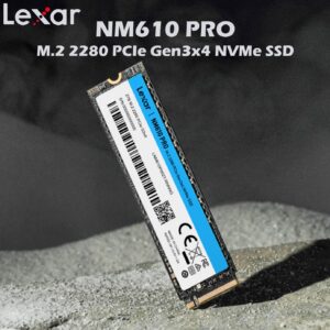 Lexar NM610 PRO 500GB NVMe SSD M.2 2280 With PCIe Gen3x4 Interface, Up To 3300MB/s Read Speed, NVMe 1.4 Technology, Compact Design, High Endurance 120TBW