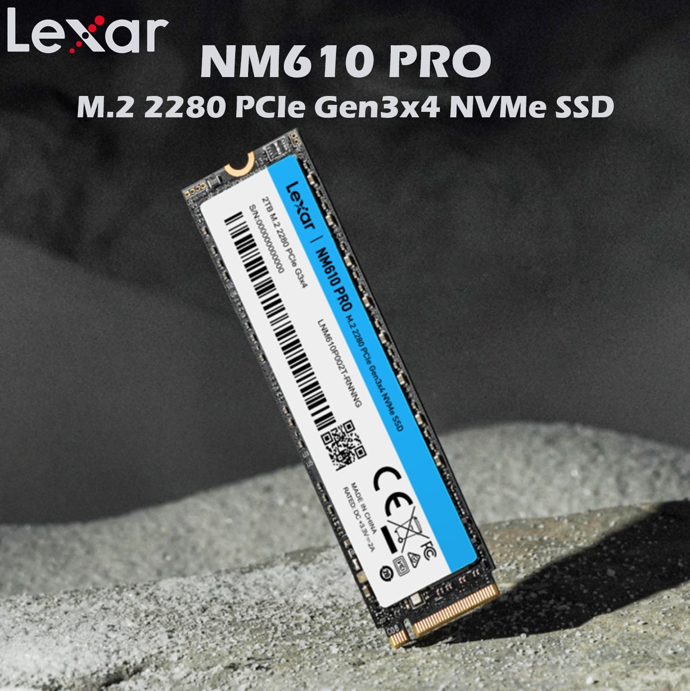 Lexar NM610 PRO 500GB NVMe SSD M.2 2280 With PCIe Gen3x4 Interface, Up To 3300MB/s Read Speed, NVMe 1.4 Technology, Compact Design, High Endurance 120TBW