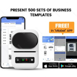  Portable PT-260 Label Thermal Printer Bluetooth ,  Mobile Phone Compatibility  For Labeling Tag Name Price All-In-One Label Maker – BLACK
