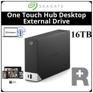 Seagate One Touch Hub 16TB External HDD with USB-C & USB 3.0 Front Ports, 256-bit AES Password Protection, Windows/Mac Compatible, Backup & File Mirroring | STLC16000402