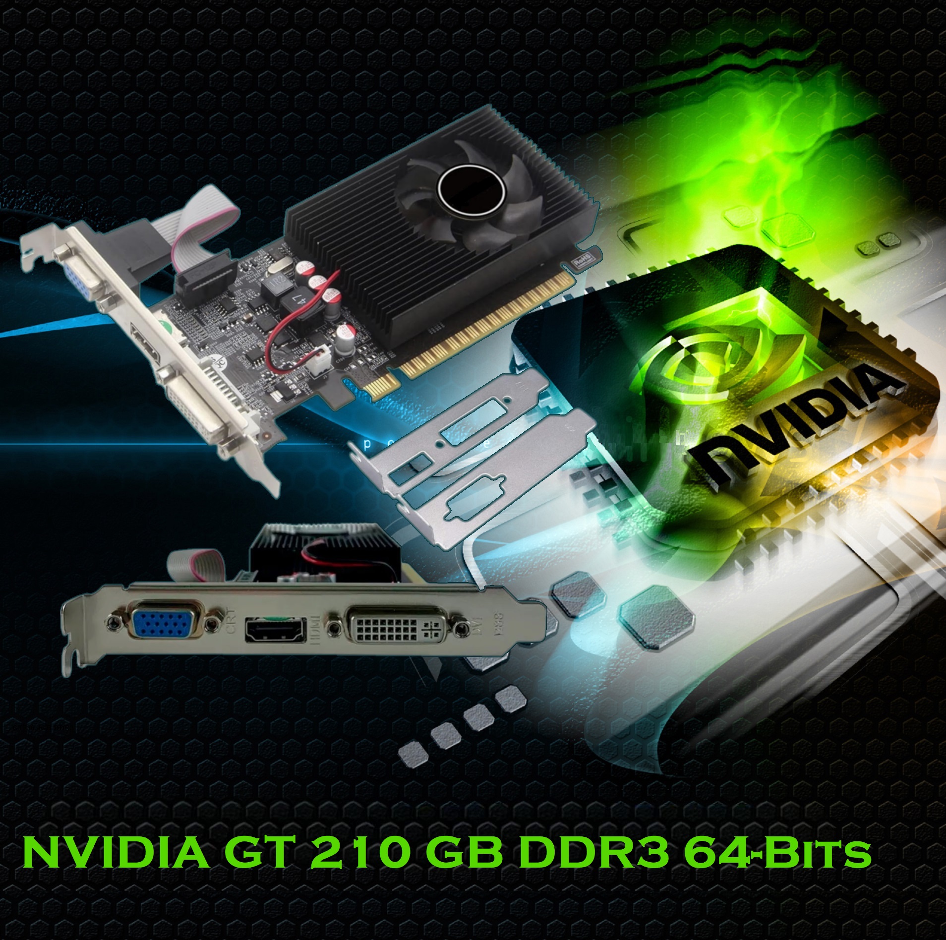 LYNX NVIDIA GT 210 Graphics Card 1GB DDR3 64-Bits 1000Mhz Core , Desktop Video Card for Gaming PC, DVI-I, HDMI, VGA, Low Profile Computer GPU, PCI Express Video Graphics Card