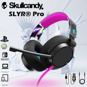 Skullcandy SLYR Pro Wired Gaming Headset With 50mm Drivers, Enhanced Sound Perception, AI Clear Voice Mic, Multi-Platform USB-C/3.5mm Support, 20h Battery, Lightweight Comfort | Black DigiHype ~ S6SPY-Q766