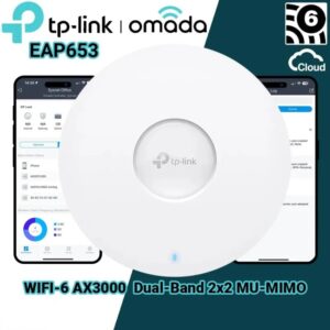 TP-Link EAP653 AX3000 Ceiling Mount WiFi 6 Access Point with 2976 Mbps Speed, Omada SDN Cloud Management, HE160 Channel, PoE Plus Support, Ultra-Slim Business WiFi Design