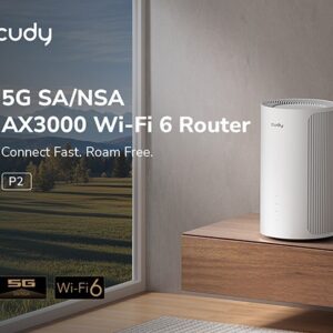CUDY 5G SA/NSA AX3000 Wi-Fi 6 Router with Nano SIM Slot, Dual-Band AX3000, 2.6Gbps 5G Speed, Mesh & VPN Support – P2 1.0