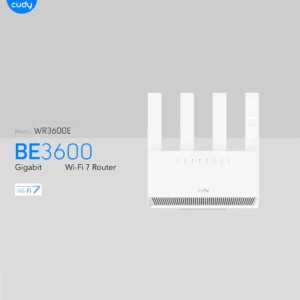 Cudy BE3600 Wi-Fi 7 Gigabit Router – Dual-Band 2.4GHz & 5GHz, 3600 Mbps, Broadcom 2GHz Quad-Core CPU, WPA3 Security, OFDMA, MU-MIMO, VPN
