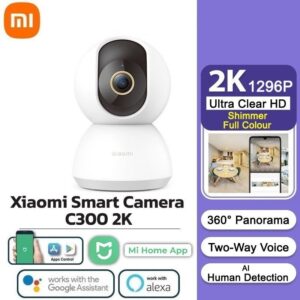 Xiaomi Smart Camera C300– CCTV Security Surveillance – 2K Clarity, 360° Vision, AI Human Detection, F1.4 Large Aperture and 6P Lens, Enhanced Color Night Vision in Low Light, Full Encryption for Privacy Protection, White