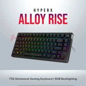 HyperX Alloy Rise 75 Mechanical Gaming Keyboard – 75% Layout, Hot-Swappable Red Linear Switches, RGB, Gasket Mounted, Ambient Sensor, 8K Polling, Wired