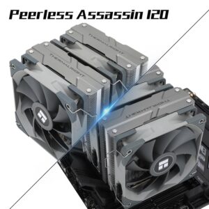 Thermalright Peerless Assassin 120 CPU Air Cooler With 6 Heat Pipes, Dual 120mm PWM Fans, 245W TDP, AGHP Technology, Aluminium Heatsink, For Intel And AMD AM4 AM5 LGA1700 | GRAPHITE SILVER