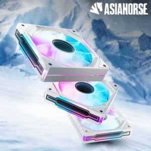 AsiaHorse AMICI GT ARGB 120mm PWM Fan 3-Pack – Reverse White, Infinity Mirror, 24 ARGB LEDs, 1800RPM, 68.5CFM, 2.0mmH2O, HDB Bearing, Low Noise 30dB, Sync-Compatible