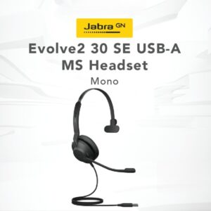 Jabra Evolve2 30 Wired Mono Professional Headset with Dual Microphones, Noise Isolation, Busylight, Memory Foam Ear Cushion, 28mm Speakers, Lightweight On-Ear Design