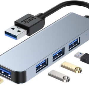 4-in-1 USB Hub Splitter Multi-Port USB 3.0 Adapter to USB3.0 * 4 Portable USB Extension with 1.2m Cable for Laptop Computer USB Peripherals