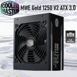 Cooler Master MWE Gold 1250 V2 ATX 3.0 Fully Modular Power Supply With 80 PLUS Gold Efficiency, 12VHPWR Connector, 140mm Fan, Active PFC, 1250W Output | BLACK 