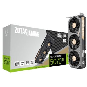 ZOTAC GAMING GeForce RTX™ 5070 Ti SOLID SFF OC 16GB GDDR7 Graphics Card With DLSS 4, PCIe 5.0, 2482 MHz Boost Clock , 8960 CUDA Cores, And IceStorm 2.0 Cooling | ZT-B50710J3-10P