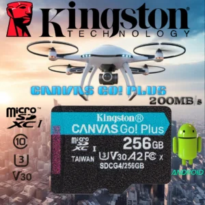 Kingston Canvas Go Plus 256GB MicroSD Card – Up To 200MB/s Read, 160MB/s Write, UHS-I U3 V30 A2 Speed, For Android, Gaming, Drones & 4K Action Cams – SD Adapter Included