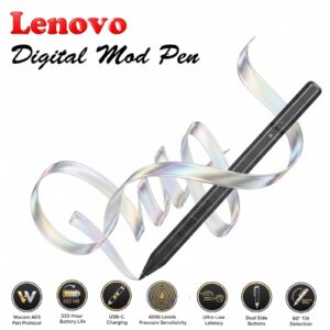 Lenovo Mod Pen With 4096 Pressure Levels, 60° Tilt Detection, Wacom AES Protocol, USB-C Charging, 332-Hour Battery Life, Lightweight Hexagon Design | BLACK ~ SD60M68136 US0514