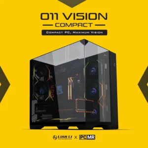 Lian Li O11 VISION COMPACT O11VPX Black Mid-Tower With Swappable Mesh/Glass Top, Up To 14 Fans, 360mm Radiator Support, Back-Connect ATX Compatible, Toolless Cable Management