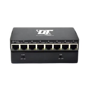 DT Reliable SG08RP-2S 8-Port Gigabit Reverse PoE Switch, 7× PoE In + 1× PoE Out, 10/100/1000Mbps, Plug & Play, Compact Design