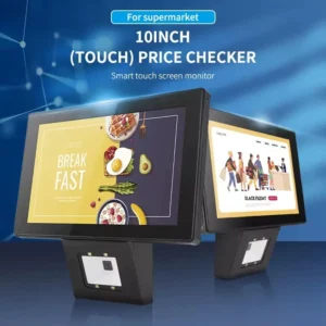  Fixed Mounted Barcode Scanner Module Price Checker 1D & 2D Barcode Scan – INTEL Celeron ,   Ram 2GB DDRIII , 64  SSD , 10.1″ Capacitive Touch Screen, Windows Compatible | BLACK C100 II