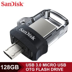 SanDisk Ultra Dual Drive m3.0 128GB USB 3.0 & Micro-USB Flash Drive, OTG Support, Up to 130MB/s Transfer Speed, Android, PC & Mac Compatible