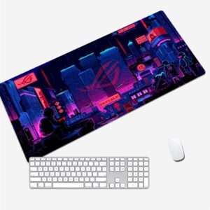ASUS ROG City Extended Gaming Mousepad 90×40cm, Large Desk Mat with Smooth Tracking Surface, Anti-Slip Rubber Base, Durable Design for Gaming & Work — Copy Version