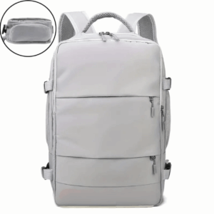 Large Capacity Travel Backpack With Shoe Compartment, Lightweight Laptop Daypack,  up to 17″ Laptops | Greige