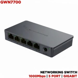 Grandstream GWN7700 5-Port Unmanaged Gigabit Ethernet Switch, 5× RJ45, Plug & Play, Green Technology, QoS, Desktop or Wall Mount